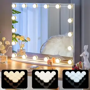 LED Mirror Light Kit, USB Rechargeable Dimmable Mirror Light with Bulbs, Makeup Room Mirror Light, Lighted Makeup Mirror, Home Decor Supplies