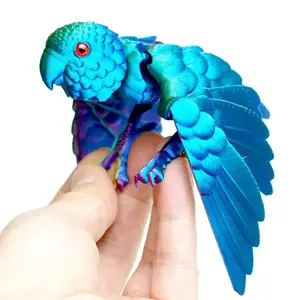 3D Printed Parrot Model - Flexible Animal Statue with Moveable Wing Joints, Home Decor, Fun Toy, Holiday Gift, Home Ornaments