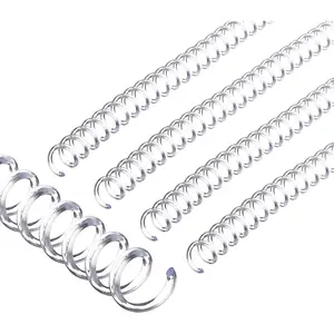 8mm(5/16") Plastic Spiral Binding Coils, 50 Pcs 40 Sheet Capacity 4:1 Pitch Binding Spirals for Binding Paper Sheets, Transparent