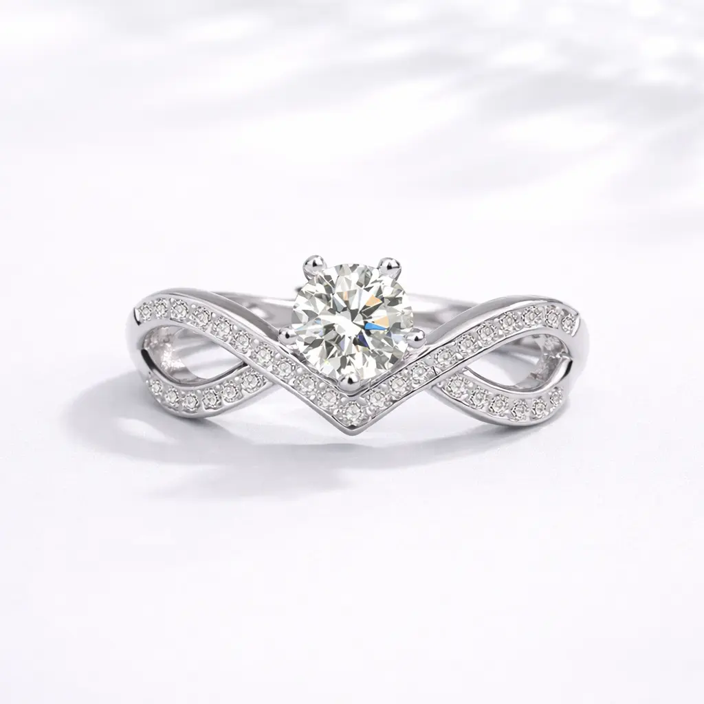 Florence Moissanite Ring S925 0.5/1.0 CT - Round Cut - Lore Jewelry