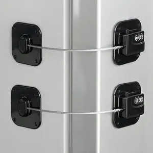 Refrigerator Lock Heavy Duty Fridge Combination Lock for Refrigerator Cabinets Drawers Safety Easy Install No Keys Needed Black 2Pack