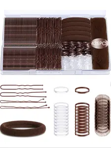 426pcs multifunctional styling tool set includes hair clips, hairnets, headbands, storage boxes, women's ballet dance, Latin dance costume parties, work, New Year gift bundling styling tool set Heatless Blowout Rods