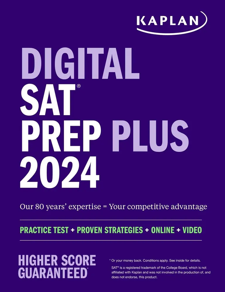 USED Book - Digital SAT Prep Plus 2024: Prep Book, 1 Realistic Full Length Practice Test, 700+ Practice Questions by Kaplan Test Prep (Paperback) - english