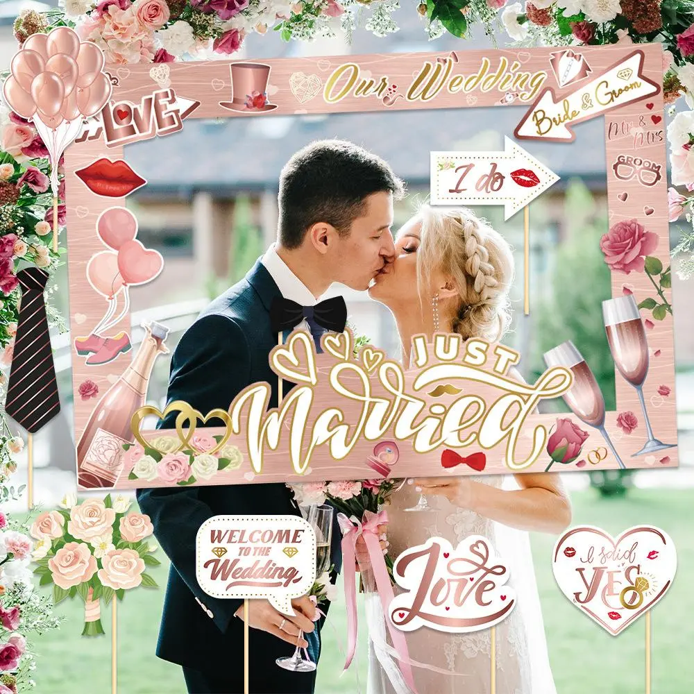 Wedding Party Photobooth Props, Wedding Photo Frame & Inflatable Selfie Frame, New Years Photo Booth for Wedding Party Decorations, Masks, Party Accessories, Party Decoration Supplies, Party Supply, Party Event Props