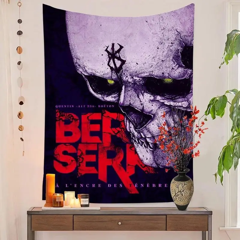 Berserk Japanese Anime Tapestry Printed Large Wall Tapestry Art Science Fiction Room Home Decor Decor Blanket Decoration, Room Decor, Printed Fabric