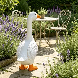 Porch Goose Lawn Goose Farmhouse Decor, Resin Garden Statue, Weather Resistant, Outdoor Yard Decor, Viral Porch Goose Trend, Garden Ornament