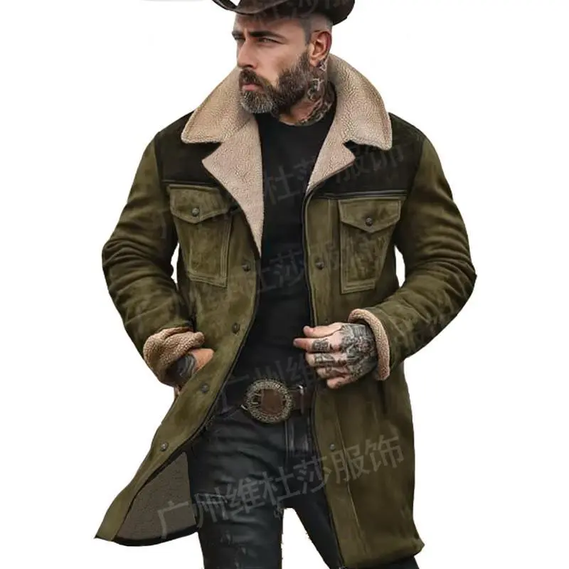 In Stock 2025 Autumn and Winter Men's Coat Suede Multicolor Jacket Multi-Pocket Zipper Coat Clothes Tops Long Sleeve Fabric In Stock 2025 Autumn and Winter Men's Coat Suede Multicolor Jacket Multi-Pocket Zipper Coat Clothes Tops Long Sleeve Fabric