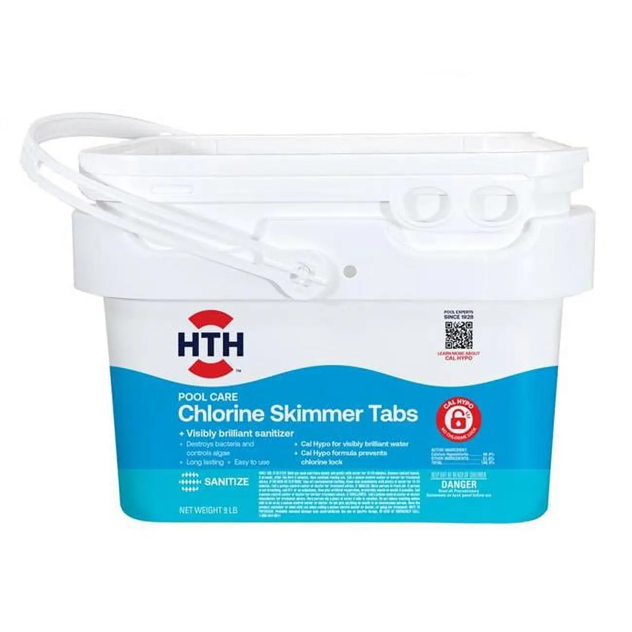 Chlorine-Based Pool Sanitation Tablet Skimmer Tabs - 9 lb, Pack of 2, Sanitizes Water, Easy to Use
