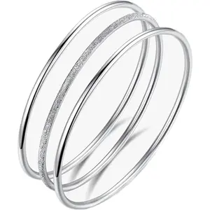 Sterling Silver Bangle Bracelets for Women,Fashion Jewelry Simple Adjustable 925 Silver Cuff Bangles for Women Mom Wife Valentine Mothers Day Gift
