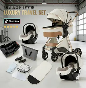 Super value 4-in-1 portable baby carriage with sunshade, lightweight and durable. Effortless pushing, comfortable seat, retro style, ideal for travel, family outings, walking and daily use. Practical, stylish and perfect for your little one.