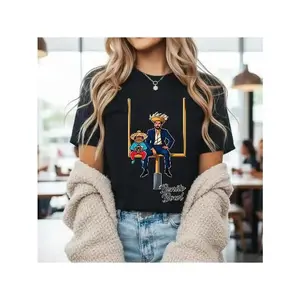 , sporty casual T-shirt, featuring cartoon character designs, suitable for daily wear and competitions. LX version, with the atmosphere of a championship contender #   Fan clothing in white