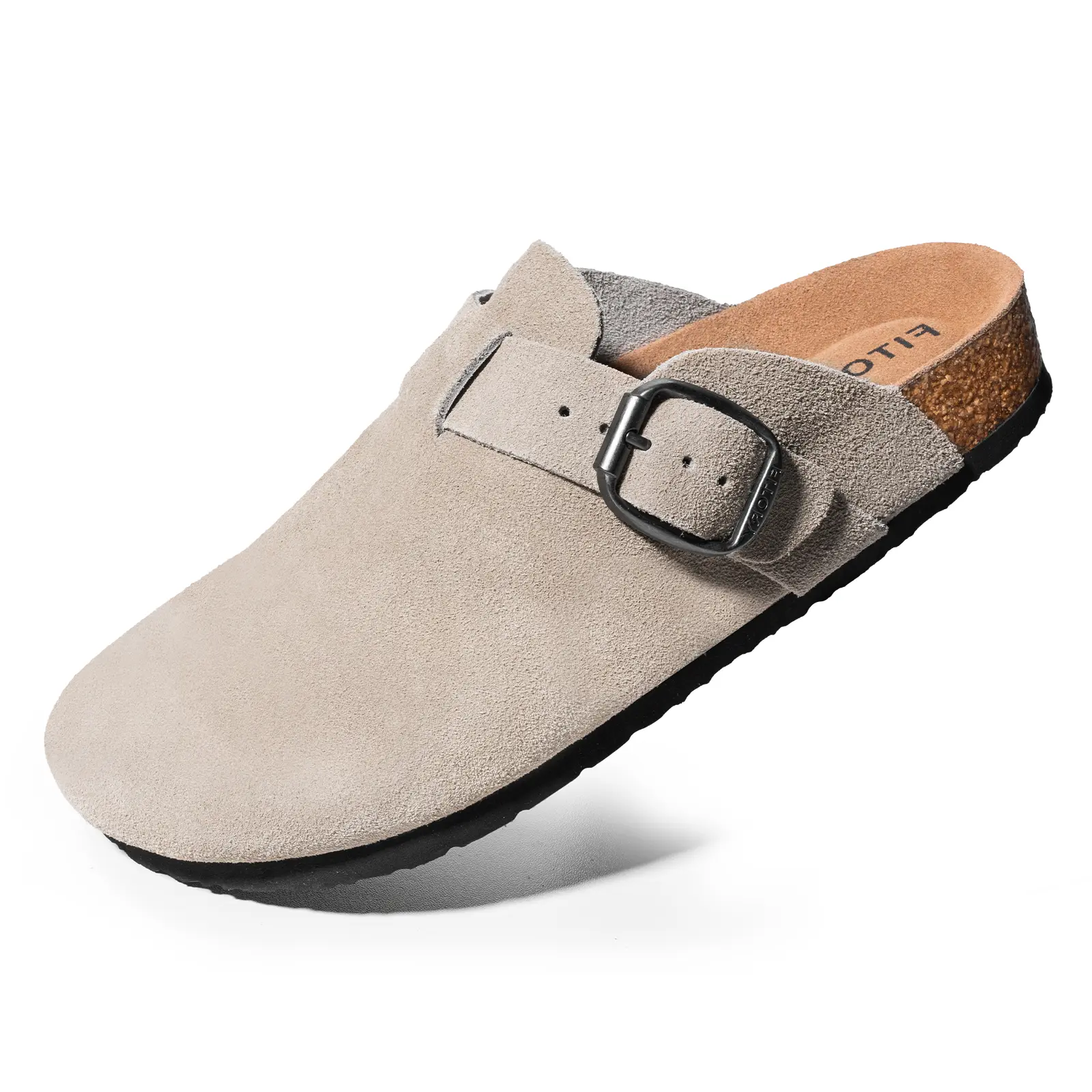 FITORY Breathe I Men’s Clogs Men’s Potato Shoes Fashion Suede Leather Shoes with Adjustable Straps with Arch Support