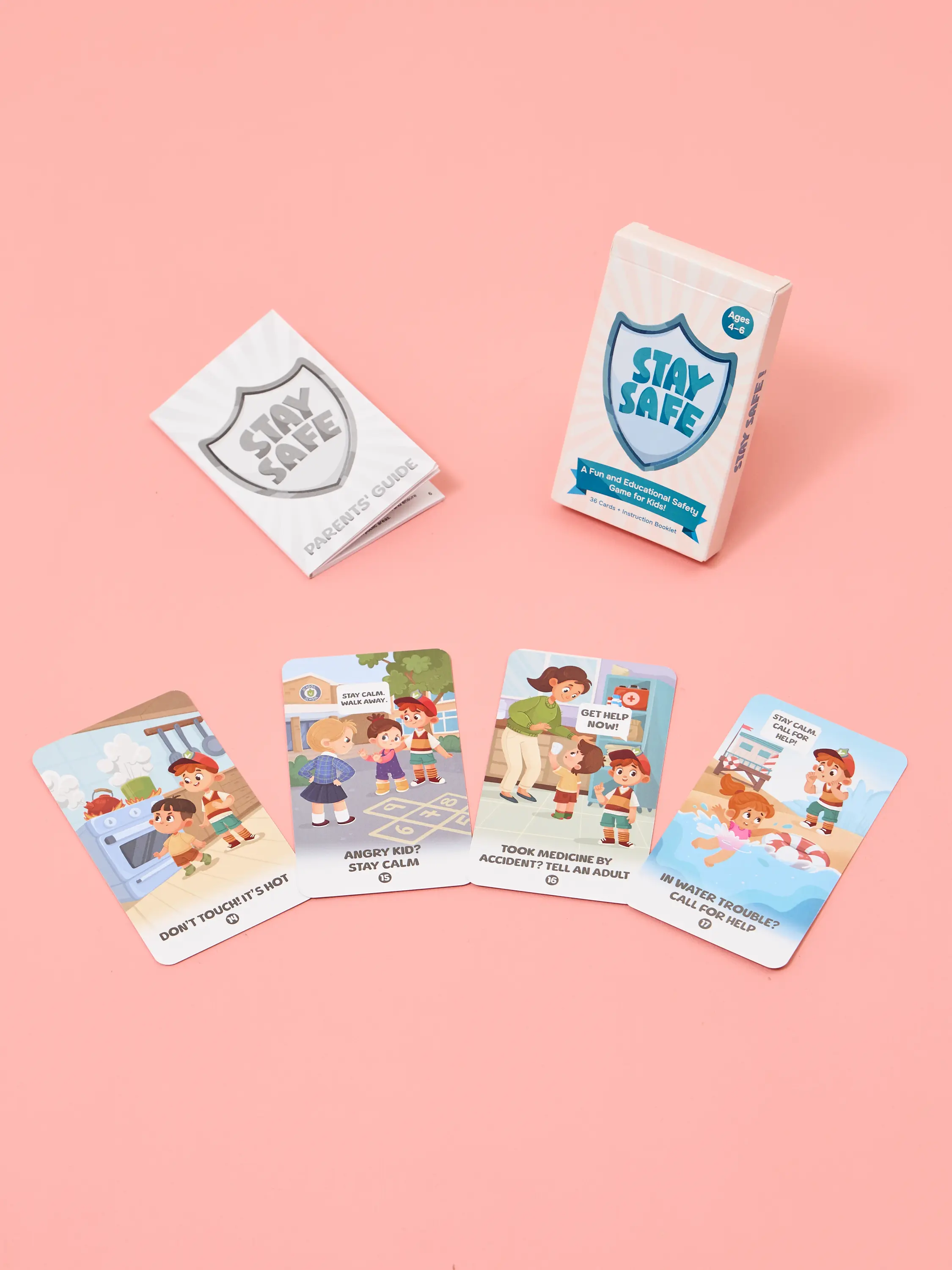 Stay Safe! Real-Life Safety Game for Kids Ages 4–6 | 36 Cards + Guide
