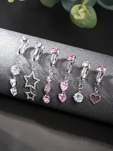 Cute Fake Belly Ring, Fake Belly Piercing Clip on Belly Button Rings, Stainless Steel Fake Belly Button Ring, Non Piercing Fake Belly Piercing Jewelry, Body Jewelry