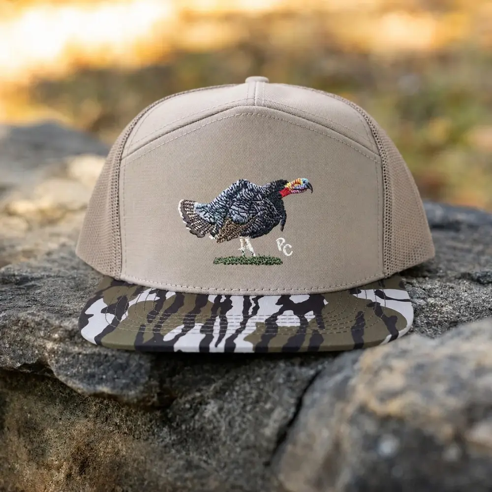 Turkey Embroidery Hunting Trucker Hat, Wild Turkey Camo Snapback, Hunter Outdoor Cap, Turkey Hunter Gift for Men, Hunting Season Hat