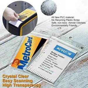 50pcs Waterproof Transparent Card Holder Plastic Protector Case Business Bus Bank Credit Card Protector ID Card Badge Holders