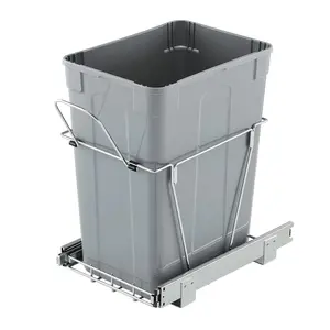 VEVOR Pullout Trash Can for Kitchen Cabinets,  35 QT Garbage Waste Recycling Bin, Under Mount Waste Container, with Heavy Duty Metal Full Extension Sliding System and Handle, for Sink, Under Counter