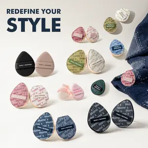 Momo's Workshop Denim Days Makeup Puffs for Foundation Concealer Blush & Detail Finishing Individually Packaged in Multiple Colors 、 Quick application for a flawless look- Beauty Sponge puff