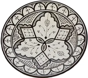 Treasures Of Morocco Hand made Moroccan 14 inches Serving plate Pasta bowl salad bowl Mediterranean Pottery