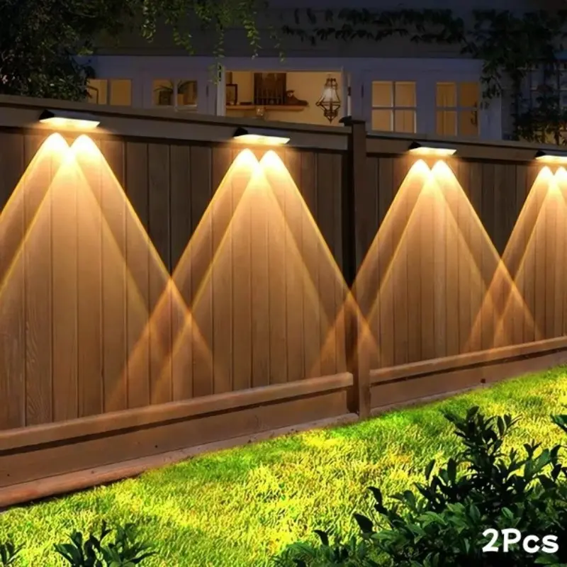 Solar LED Outdoor Lights Set of 2, Auto On/Off Feature, High-Quality Design, Ideal for Pathways, Gardens, Fences, Stairs, Courtyards and Walls, Landscape Spotlights, Yard Lighting, Solar Lighted