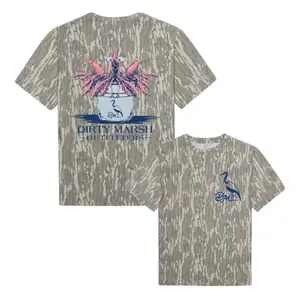 Dirty Marsh Crawfish Bucket Camo T-Shirt – Southern Seafood Graphic Tee, Mossy Oak Washed Bottomland Mallard Tee, Hunting Shirt, Gift for Dad, Gift For him, Hunting Season Shirt