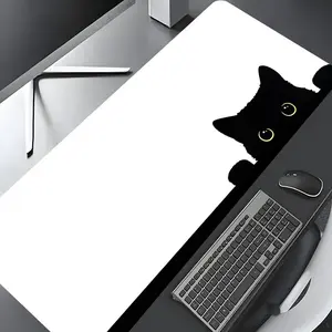 Cute Cat Pattern Mouse Pad, Rectangle Gaming Mouse Pad, Office Desk Keyboard Mat for Home Office Desk, Corporate Work Desk Accessories