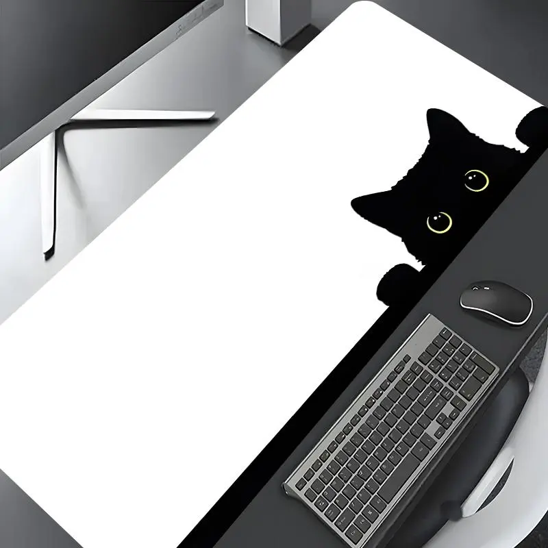Cute Cat Pattern Mouse Pad, Rectangle Gaming Mouse Pad, Office Desk Keyboard Mat for Home Office Desk, Corporate Work Desk Accessories