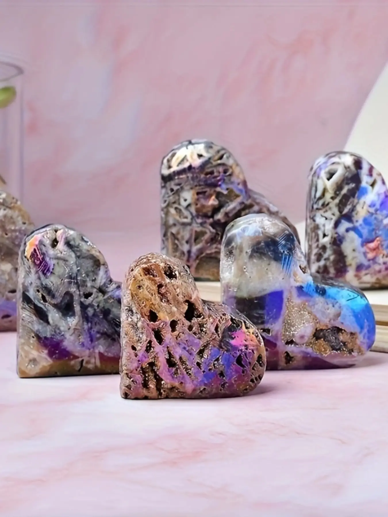1pc Purple Sphalerite Druzy Heart,Sphalerite Heart Plated Sphalerite Color,diy jewelry making supplies, Interior decoration stone, Unique Crystals, Crystal Home Decor, Crystal Decorative Ornaments