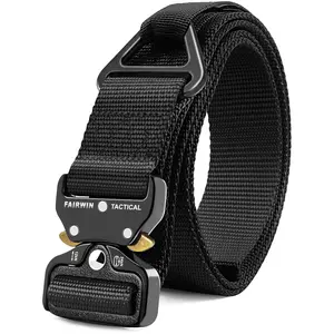 Fairwin Tactical Belt FR 051 Men's Quick-Release Heavy-Duty 1000D Nylon Military Police Firefighter Duty Gear Double Adjustable Buckle Concealed Carry Outdoor Tactical