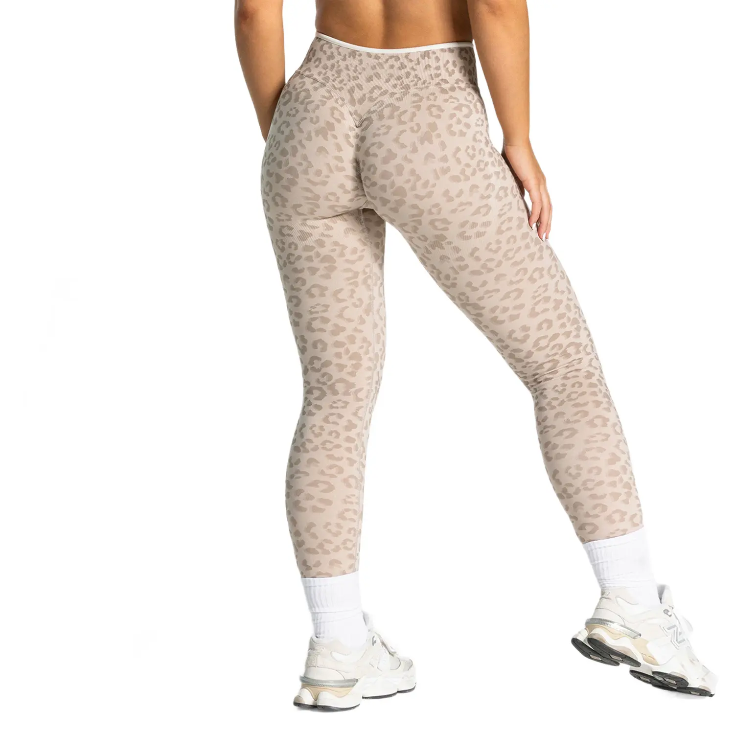 Womens Fitness Leggings, High Waisted Seamless Leopard Print Yoga Wear with Tummy Control & Butt Lift, Nylon Blend Fitness Training Tights, Athleisure Fitness Bottoms, Seamless Cut