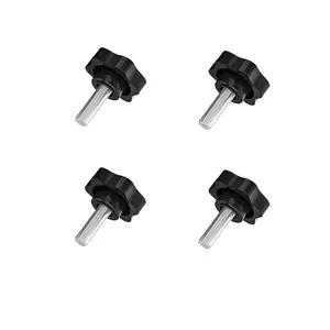 4 Pack M8 x 25mm Thread Star Hand Knob Tightening Replacement Screw for Umbrella Base