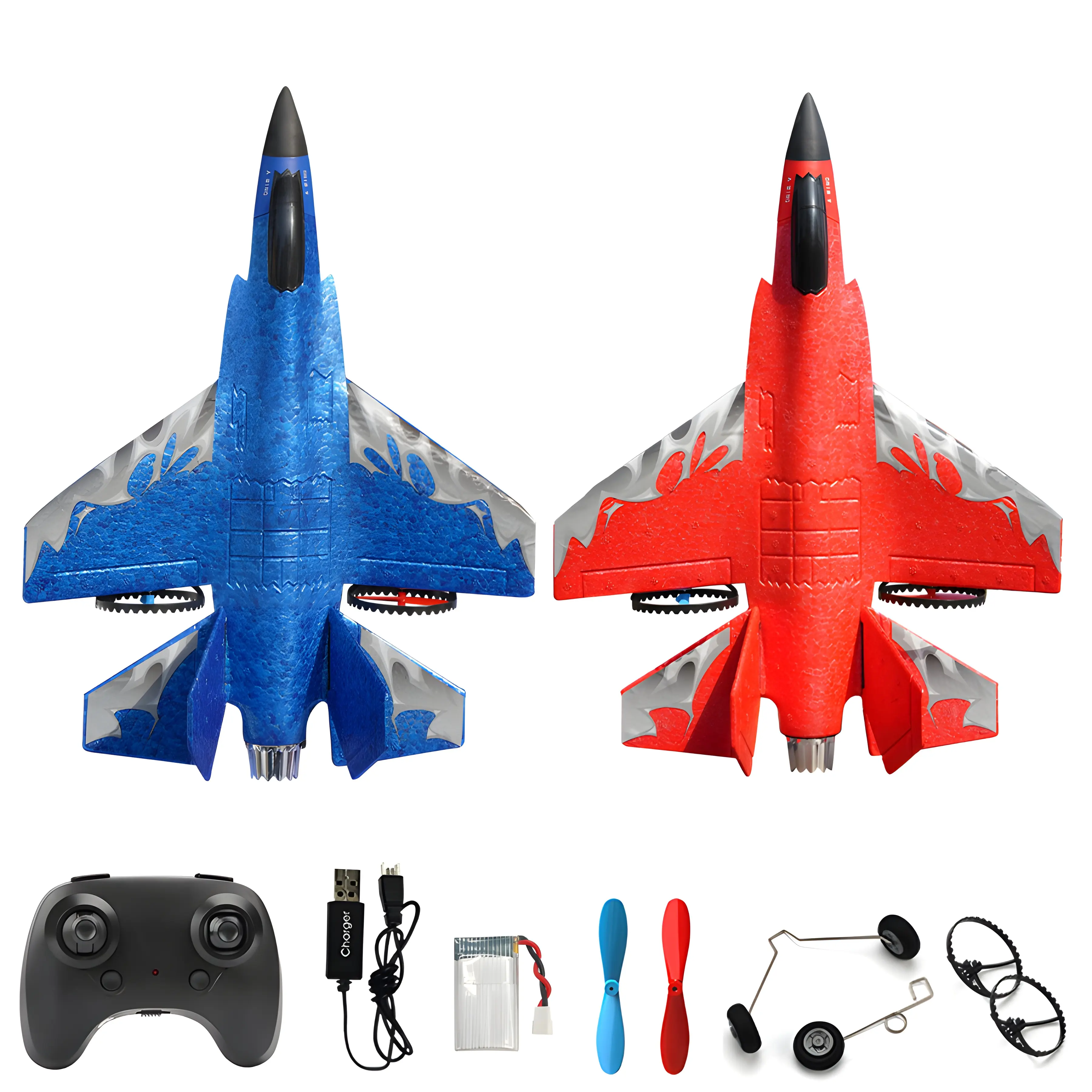 Father's Day Gifts RC Plane, 2.4GHz 2CH Remote Control Glider Airplane Toy with Auto Balance Gyroscope, Easy to Fly RC Fighter Aircraft for Kids Adults Beginners, Birthday Gift