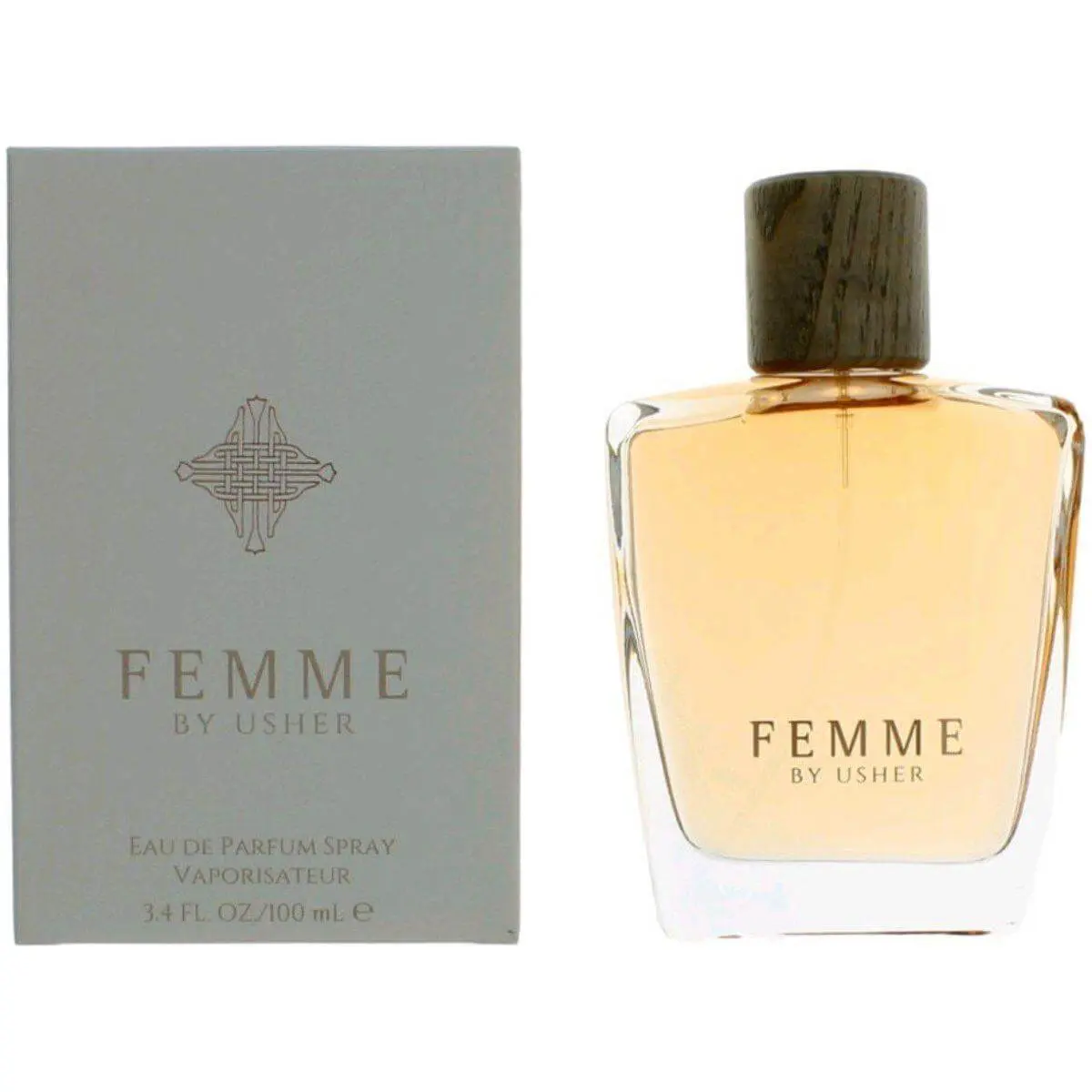 Usher FEMME EDP Spray - 3.3/3.4 fl oz Women's Full-Size Alcohol-Based Atomizer Fragrance, Casual Fruit-Scented Fruity Sweet Floral Blend, Intriguing Aroma, New in Box Single Item, Casual Women's Fragrance, Fruit-Scented Women's Fragrance