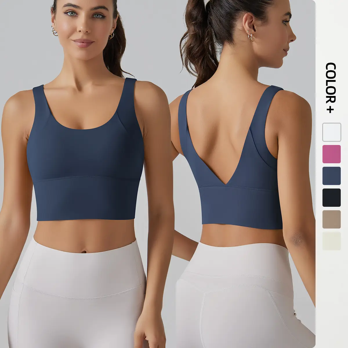 2026 V beautiful back cloud feeling integrated cup sports underwear tight high elastic running fitness yoga clothes bra