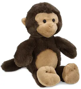 DolliBu 9" Fluffy Lifelike Toddler-Safe Monkey Plush Toy - Super Soft, Cuddly, Cute for Babies, Kids - Adorable Animal Toy Collection, Fluffy Stuffed Toys, Lifelike Stuffed Toys
