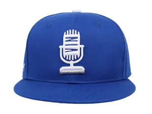 Breathable Comfortable Baseball Cap, Retro Adjustable, Vin, Daily All-match Hat, Microphone, 3D Embroidered Adjustable Outdoor Sport Cap, Blue