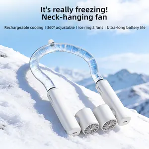 Portable Cooling Neck Fan — USB-Powered with Ultra-Long Battery Life. Handheld or Wearable Design, Featuring 3 Adjustable Wind Speeds for Rapid Cooling. Ideal for Use in Multiple Settings: Home, Office, and Outdoors.