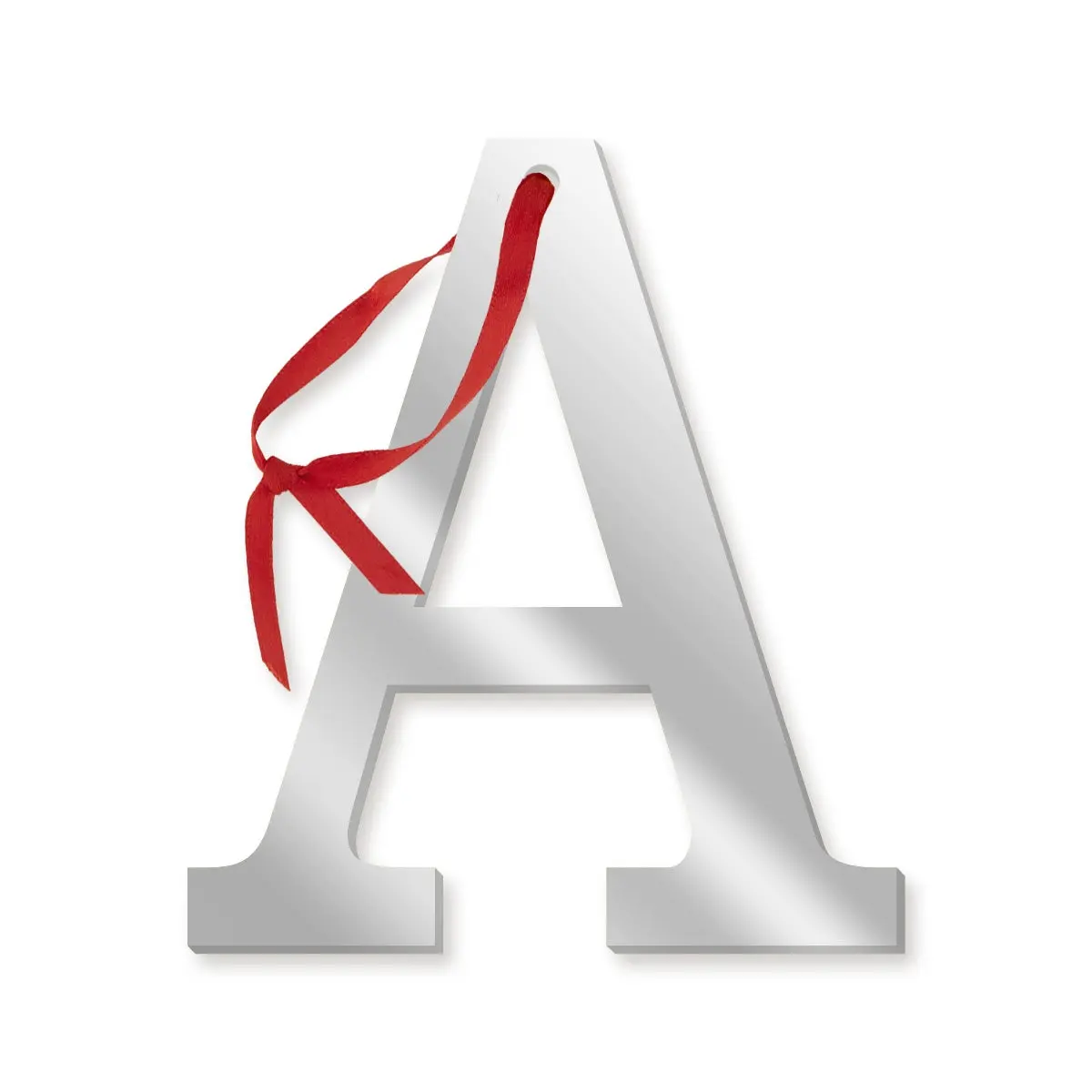 Silver Acrylic Initial Christmas Ornament #ACOR-A-SILVER