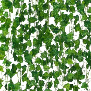 12 Pack Artificial Ivy Garland, 84 Ft Fake Vines Hanging Plants for Room Decor, 72 Leaves Aesthetic Faux Greenery Garland Vines with Strengthened Joint Prevent Leaves Falling Off for Wall Decor