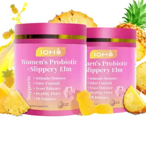 【Gold Plus】IOHO Her Juicy Feminine Probiotics Gummies-All in One Solution with Slippery Elm and Prebiotics&Lactobacillus Probiotic Blend for Women's pH Balance and Dryness-Hawaiian Pineapple Gummies 60 Count women’s probiotics - Supplement