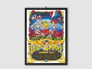 Dead and Company 2023 Final Tour Poster. Bob Weir, Mickey Hart, John Mayer. Music Poster Unframed