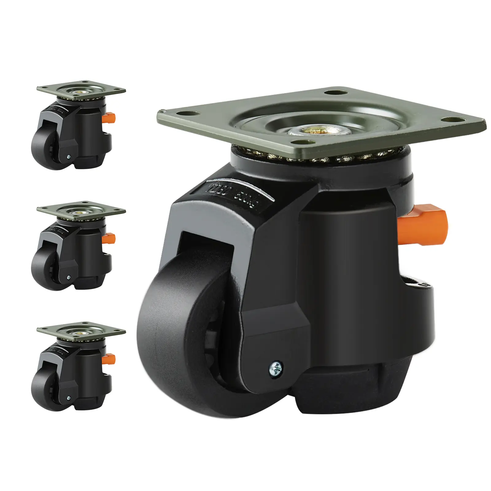 【Summerfinds】VEVOR Leveling Casters Set of 42200 lbs Total Load Capacity2.5 inchesHeavy Duty with Upgraded Handle Design360 Degree Swivel Caster WheelsAdjustable Casters with Feet for WorkbenchMachine