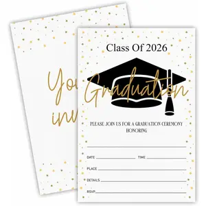 2026 Class of 2026 Graduation Party Invitations 20 Fill-In Invitation Cards with Envelopes Shining Star for High School College Graduation Celebration Supplies