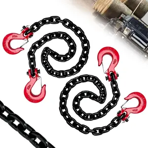 5/16"  Safety Chains G80 Tow Chains with G70 Clevis Safety Hooks|36" Heavy Duty 4900 lbs Safety Working Load 17000 lbs Break Strength Transport Chains | Binding Chains (2 Pack EP Black)