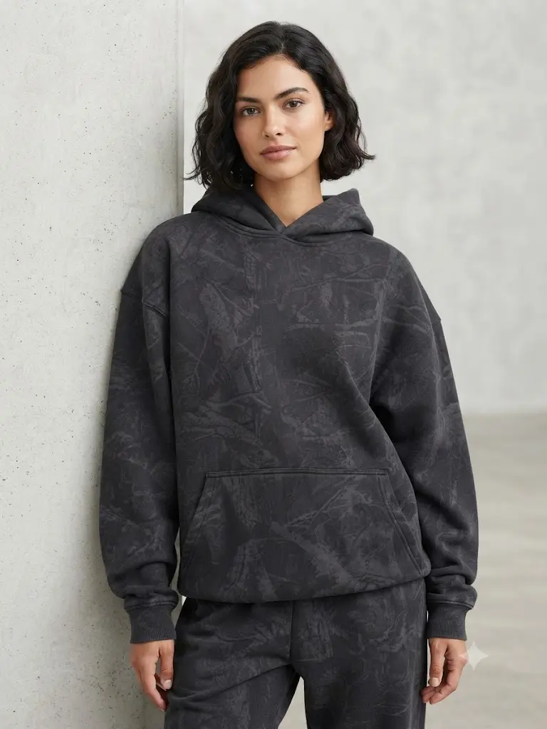 Midnight Forest Camo Hoodie, Zip Hoodie & Sweatshirt, Dark Woodland Camouflage Print, Outdoor Streetwear, Unisex Apparel, Gift for Men & Women