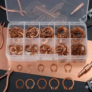 304 Stainless Steel Snap Ring Kit, 100-200 Pcs Retaining Circlip Assortment, High Precision Anti-Corrosion Fasteners for Automotive Repair, Industrial Gear & Machine Assembly, with Storage Box