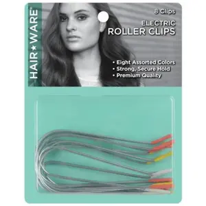 Hair Ware Premium Quality Electric Roller Hair Clips Set - 8 Clips, 8 Assorted Colors, Eight Assorted Colors