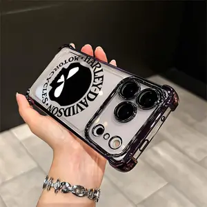 Viral Harley Davidson Skull Trending Biker Skull Harley Davidson Aesthetic For IPhone 17 16 15 14 13 12 11 PRO PLUS MAX AIR Four-corner Drop-proof Transparent Casual Soft Silicone PhoneCase Perfect Gift Cellphone Smartphone Shockproof Q207