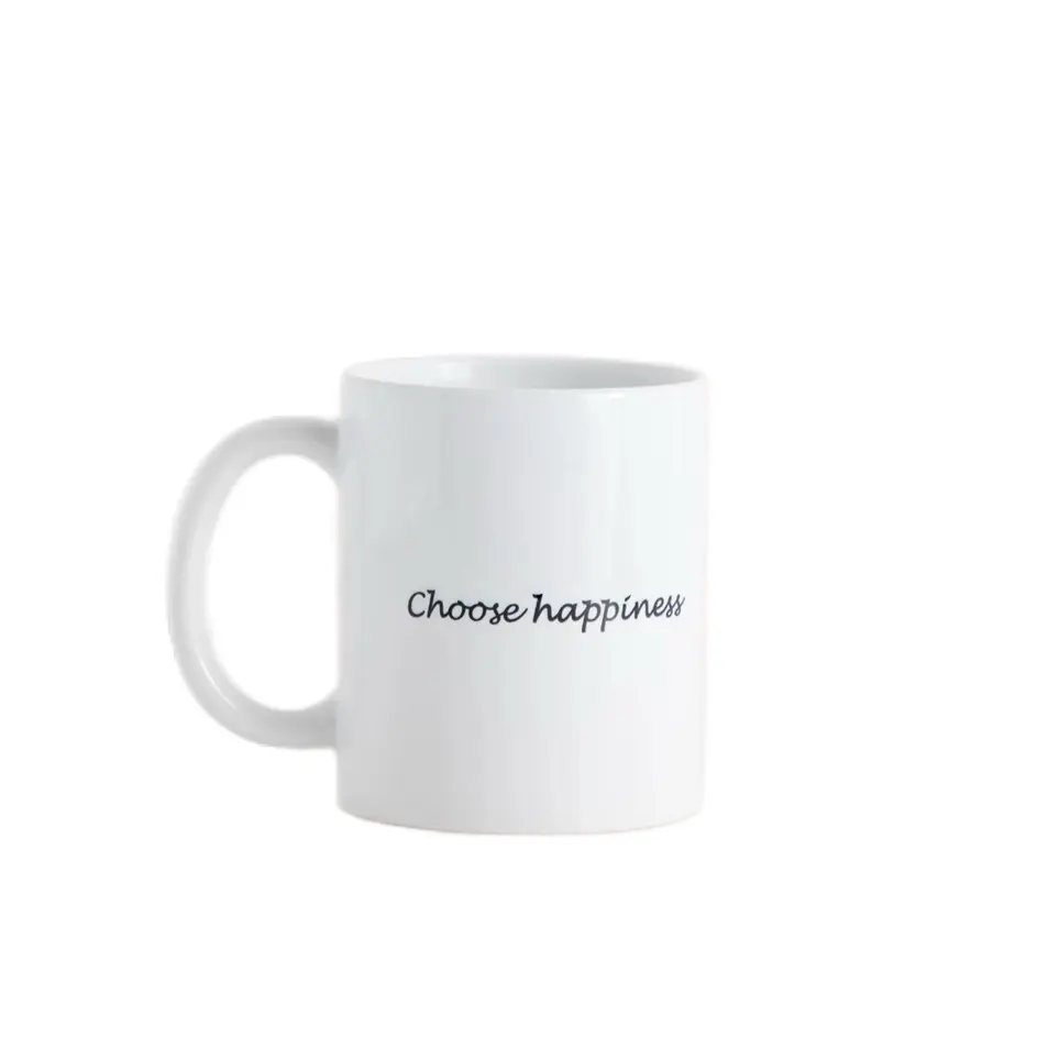 Choose Happinesss - High Quality Life and Positivity Ceramic Coffee Mug with Inspirational Quote, Microwave & Dishwasher Safe, Stylish Drinkware