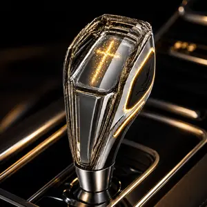 LED Crystal Gear Shift Lever 7-Color RGB Automatic Transmission Shift Knob Twist-On Installation Rechargeab Car Interior Atmosphere Lamp Shifter Modern Crystal Gear Handle for Car Modification #Summervibes #fathersdaygift